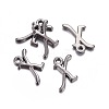Gunmetal Plated Alloy Letter Pendants LS-PALLOY-P097-03-X-2