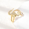 304 Stainless Steel Micro Pave Cubic Zirconia Cuff Open Rings RJEW-Z130-01G-01-2