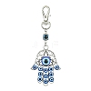 Alloy with Resin Evil Eye Pendant Decoration HJEW-JM01473-02-1