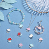 10Pcs 5 Colors Baking Paint Zinc Alloy with Resin Pendants FIND-SC0011-17-4