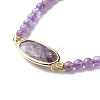 Reiki Crystal Natural Amethyst Beads Stretch Bracelets Stet for Girl Women BJEW-JB06804-13