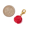 Rose Resin Pendant Decoration HJEW-JM02091-02-3