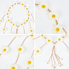 CRASPIRE 2Pcs Cloth Sunflower Hippie Headband Floral Crown OHAR-CP0001-16-6