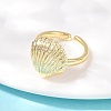 Ocean Theme Brass Cuff Rings RJEW-C135-01G-07-3