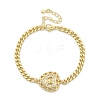 Brass Micro Pave Clear Cubic Zirconia Link Bracelets LS-BJEW-Z082-03G-03-4