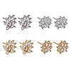 4 Pairs 2 Style Brass Mirco Pave Clear Cubic Zirconia Stud Earring Findings EJEW-ZZ0001-01-1