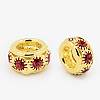 Brass Rhinestone European Beads RB-A050-H5mm-G-2