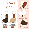 10Pcs 2 Style Wooden & Imitation Leather Pendant Keychain KEYC-TA0001-23-3