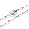 Non-Tarnish 304 Stainless Steel Cable Chains/Satellite Chains Necklaces NJEW-L159-07B-P-01-1