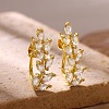 Brass Pave Cubic Zirconia Stud Earrings for Women KK-CBADCD7-01G-1