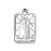 304 Stainless Steel Micro Pave Clear Cubic Zirconia Pendants SA-CBA50C9-03P-1