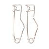 Iron Crimp Safety Pin Brooch Findings JEWB-Z050-01P-03-1