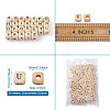 Kissitty ddPrinted Natural Wood Beads WOOD-KS0001-12-26