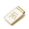 Brass with White Enamel Pendants KK-CBA8E93-04C-2