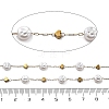 ABS Imitation Pearl & 304 Stainless Steel Beads Link Chains CHS-K021-07G-02-3