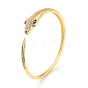 Bling Snake Cubic Zirconia Cuff Bangle BJEW-D448-01G-RS-1