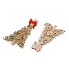 Bowknot Christmas Tree Alloy Colorful Rhinestone & Enamel Dangle Stud Earrings for Women LS-EJEW-L203-11KCG-2