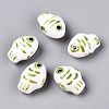 Handmade Printed Porcelain Beads Strand PORC-T133-02A-1