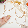 4Pcs 2 Styles Alloy & Imitation Pearl Three-layer Boot Strap Chains AJEW-ME0003-09-3