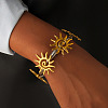 Two Tone 304 Stainless Steel Cuff Bangles for Women BJEW-B165-02B-1