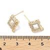 Brass Micro Pave Cubic Zirconia Stud Earring Findings KK-E107-16G-3