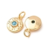Brass Micro Pave Cubic Zirconia Charms CU-K002-41G-D-2