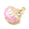 Brass Micro Pave Cubic Zirconia Pendants KK-P336-23G-02-2
