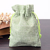 Polyester Imitation Burlap Packing Pouches Drawstring Bags X-ABAG-R005-9x12-02-1