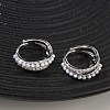 Two-layer Brass Micro Pave Clear Cubic Zirconia Hoop Earrings EJEW-C181-03P-2