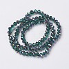 Electroplate Transparent Glass Beads Strands EGLA-A034-T8mm-Q15-2