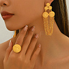 Vintage Alloy Round Tassel Earrings & Ring Sets for Women's Party Wedding KC7338-3