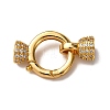 Brass Micro Pave Clear Cubic Zirconia Fold Over Clasps KK-Z121-30G-1