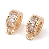 Brass Pave Clear Cubic Zirconia Beads KK-N256-08G-B-1