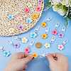 24Pcs 6 Colors Resin Flower Pendant Decorations HJEW-DC0001-32-3