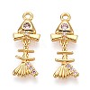Brass Micro Pave Cubic Zirconia Pendants X1-KK-N263-80G-1