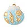 304 Stainless Steel Enamel Pendants STAS-P404-06G-1