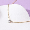 304 Stainless Steel Crystal Rhinestone Flat Round Pendant Necklaces for Women NJEW-K255-48G-3