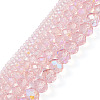 5 Strands 5 Size Transparent Electroplate Glass Beads Strands GLAA-TA0001-96B-9