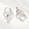 Brass Micro Pave Cubic Zirconia Dangle Hoop Earrings EJEW-G471-46P-3
