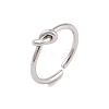 Non-Tarnish Simple Knotted 304 Stainless Steel Open Cuff Ring for Women Men RJEW-Z038-05P-1