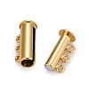 3-Strands 6-Holes Tube Brass Magnetic Slide Lock Clasps KK-D473-G-NF-3