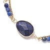 Natural Lapis Lazuli & Non-magnetic Synthetic Hematite Beads Multi-strand Bracelets BJEW-JB12122-03-3