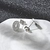 304 Stainless Steel Micro Pave Clear Cubic Zirconia Stud Earrings STAS-Z107-01P-03-3