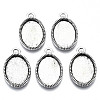 Tibetan Style Alloy Oval Pendant Cabochon Settings TIBEP-Q045-067A-AS-RS-2