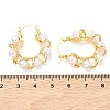 Twist Brass & ABS Plastic Pearl Hoop Earrings EJEW-P336-05G-5