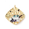 Brass Micro Pave Cubic Zirconia Enamel Pendants KK-L250-08G-09-1