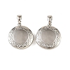 Floral Embossed Brass Locket Pendants KK-CBA7157-05P-1