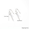 Rhodium Plated 925 Sterling Silver Cross Dangle Earrings PT9843-1-1