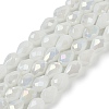 Opaque Solid Color Electroplate Glass Beads Strands EGLA-N013-P4mm-B02-1