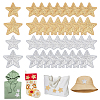 40Pcs 4 Styles Star Iron on/Sew on PVC Sequins Patches PATC-NB0001-33-1